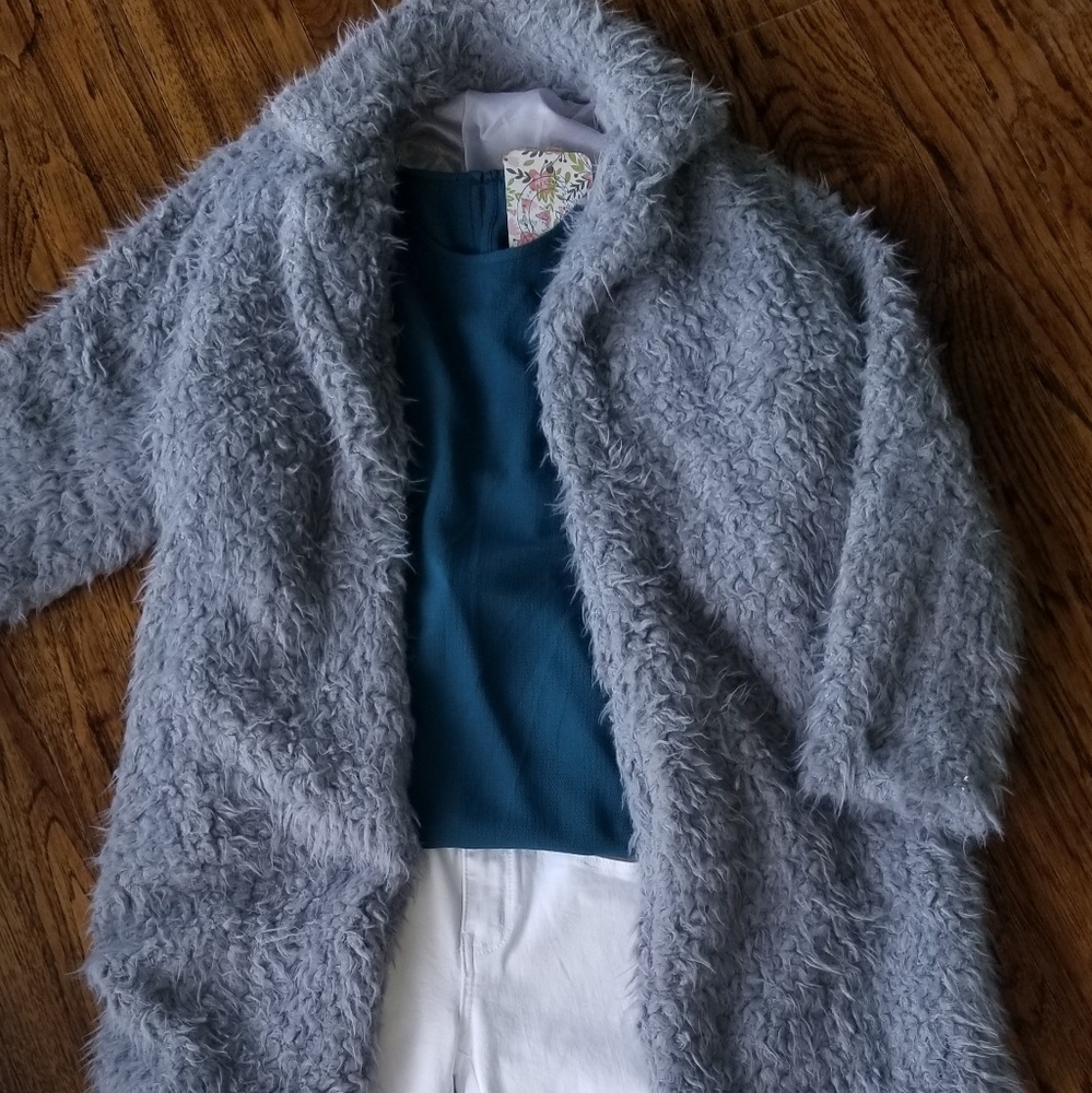 Gray Faux Fur Coat